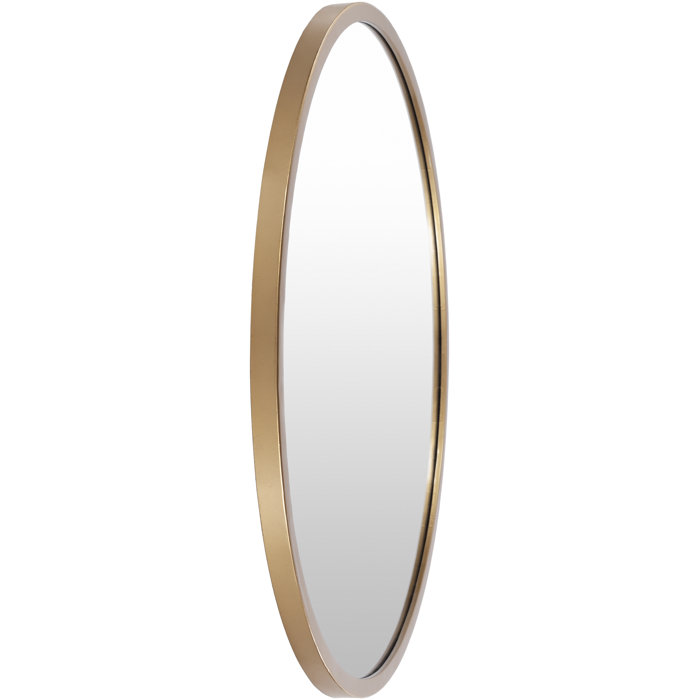 Willa Arlo Interiors Minor Round Gold Metal Wall Mirror & Reviews Wayfair